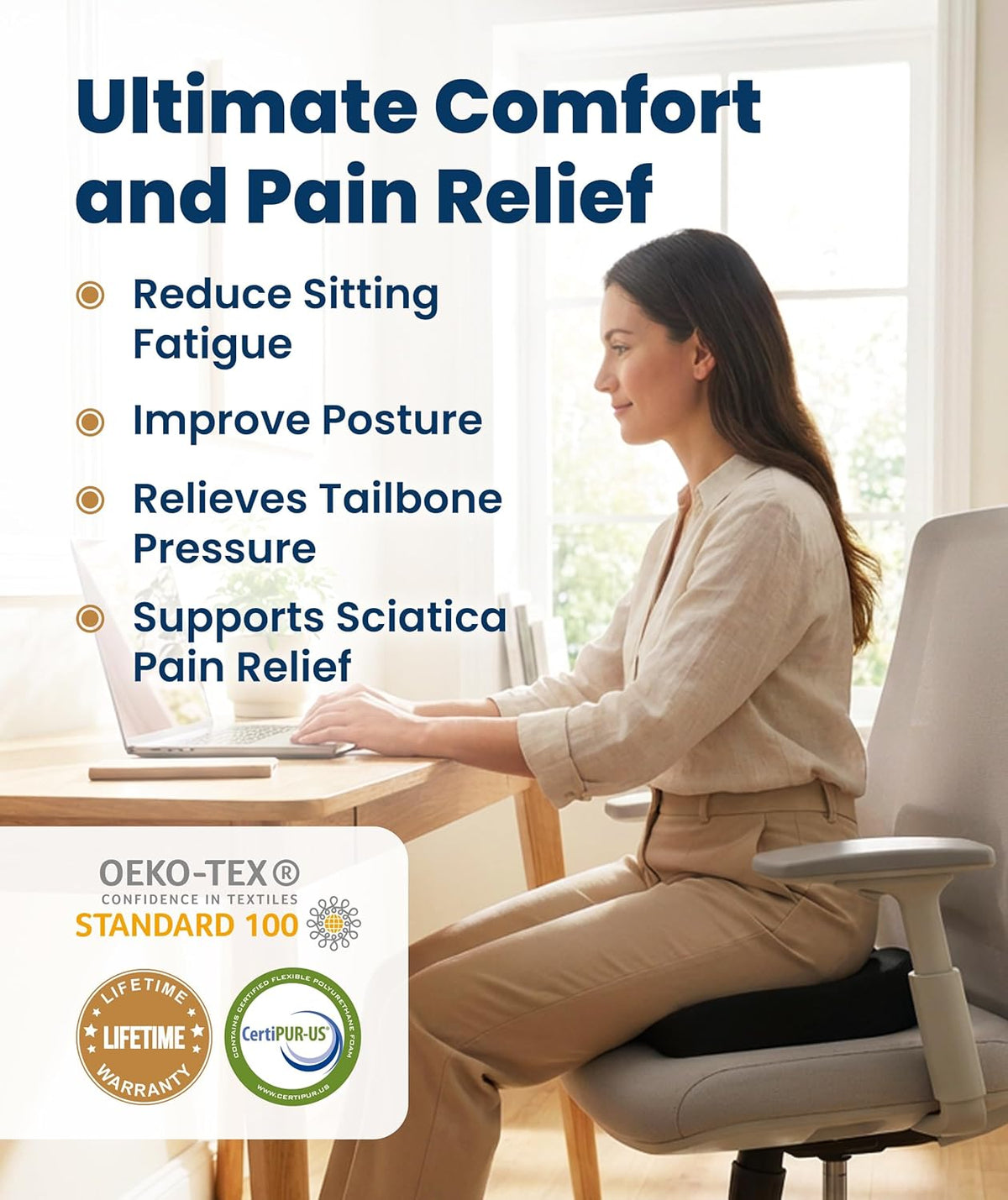 Ergonomic seat cushion